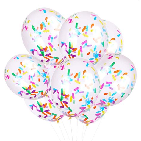 PRICES MAY VARY. [new version]: Our candy-colored confetti balloons are made of imported durable latex material with a clearer surface and more durable. For your convenience, our “budget-friendly” transparent balloons have been pre-filled with candy ribbons and confetti. [24 Pack]: 24 candy confetti party balloons, making your party impressive. [Perfect Party Supplies]: Our glitter balloons are perfect for wedding parties, family parties, baby showers, bridal showers, birthday parties, graduatio Ice Cream Balloons, Sprinkles Birthday Party, Donut Ice Cream, Baby Birthday Decorations, Ice Cream Sprinkles, Graduation Party Themes, Sprinkle Party, Donut Birthday Parties, Ice Cream Birthday Party