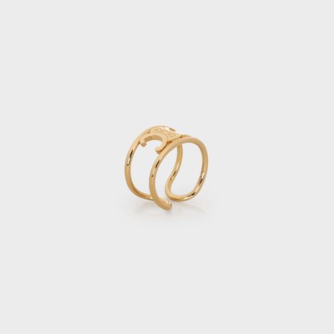 Celine Ring, Celine Women, Png Clothes, Celine Triomphe, Golden Ring, Cherry Bomb, Vermeil Jewelry, Brass Jewelry, Silver Pieces