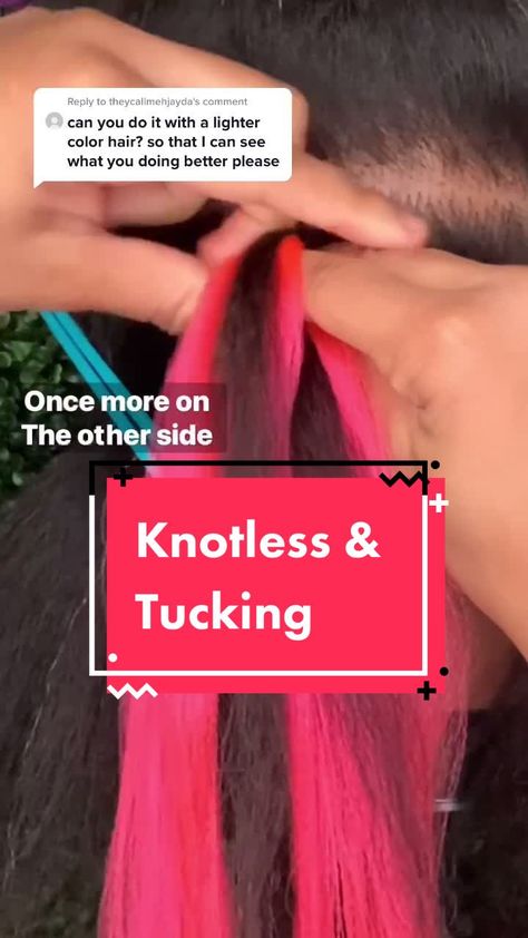 Reply to @theycallmehjayda Knotless and Tucking w/ brighter color for ... | TikTok How To Tuck Hair In Knotless Braids, Light Color Hair, Colored Braids, Knotless Braids, Braiding Hair, Protective Hairstyles, Bright Color, Hair Tutorial, Natural Hair