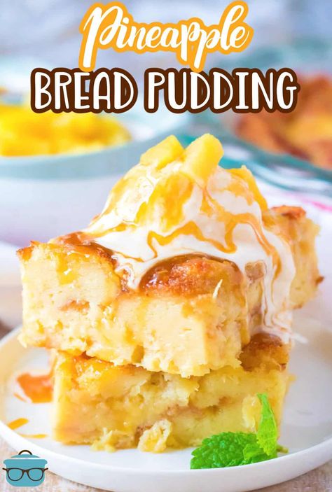 A tasty breakfast or dessert, this Pineapple Bread Pudding is super flavorful, easy and only takes a handful of ingredients! Pineapple Bread Pudding, Best Bread Pudding Recipe, Pineapple Bread, Pineapple Dessert Recipes, Pineapple Recipes, Country Cook, Tasty Breakfast, Bread Pudding Recipe, Fruit Bread