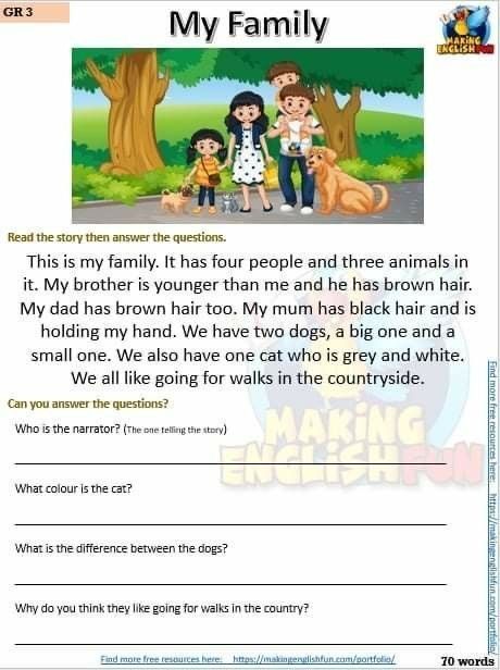 Reading Comprehension Grade 1, English Conversation For Kids, Writing Comprehension, Picture Comprehension, First Grade Reading Comprehension, Reading Comprehension For Kids, Reading Comprehension Kindergarten, English Stories For Kids, مشروعات العلوم