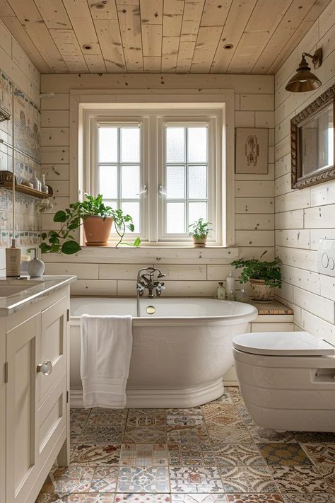 15 Gorgeous Shiplap Bathroom Styles to Impress Your Guests 16 Rooms With Shiplap, Bathroom Cottage Style, Small Farmhouse Bathroom Remodel, White Shiplap Bathroom, Bathroom With Shiplap, Bathroom Ideas Modern Luxury, Chalet Bathroom, Bathroom Cottage, Charming Bathroom