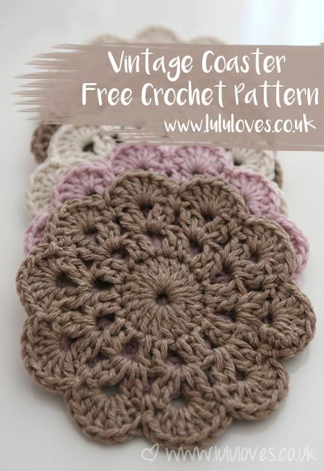 Crocheted Coasters, Crochet Coasters Free Pattern, Free Crochet Doily Patterns, Coaster Pattern, Crochet Coaster Pattern, Crochet Coaster, Crochet Vintage, Crochet Kitchen, Crochet Doily Patterns