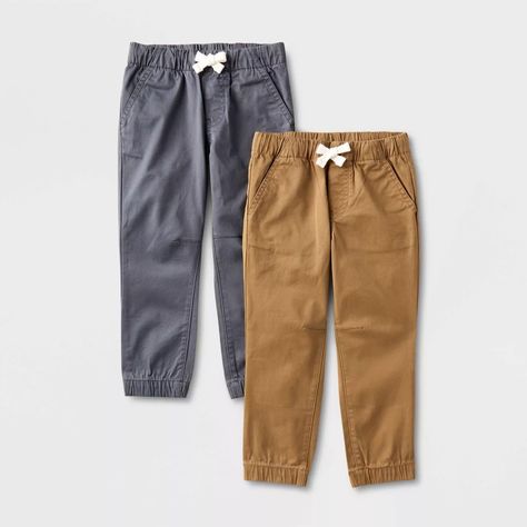 Toddler Boys' 2pk Woven Pull-on Jogger Pants - Cat & Jack™ Brown/gray 3t : Target Small Toys, Toddler Boy Outfits, Straight Fit Jeans, Hem Style, Pair Of Pants, Cat & Jack, Bottom Clothes, Toddler Outfits, Jogger Pants