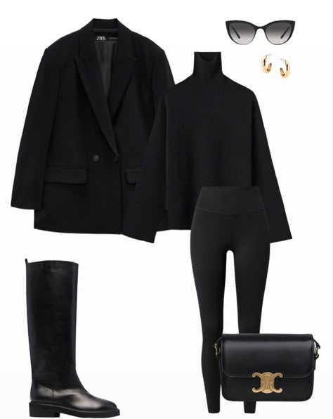 Zara Beauty, Old Money Outfits Women, All Black Outfits, Fashion Outfits Casual, Old Money Outfits, Look Legging, Money Fashion, Mode Zara, Winter Fashion Outfits Casual