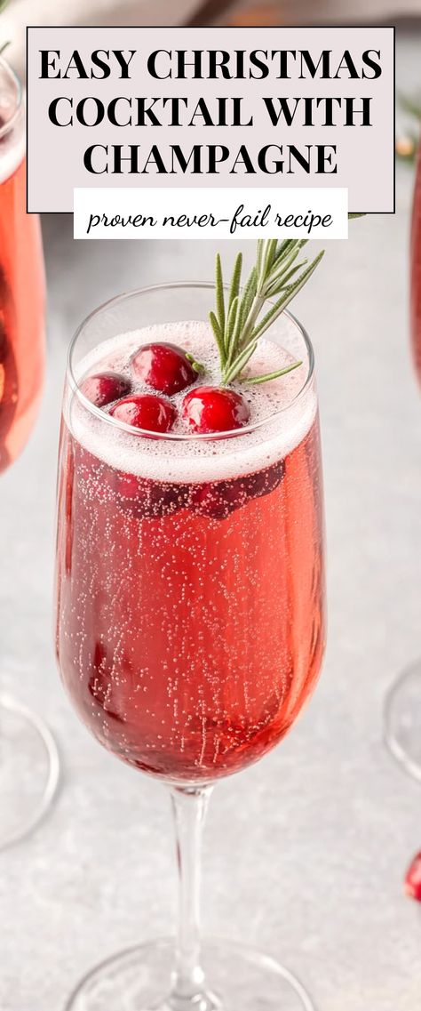 Image for Christmas Cocktail With Champagne Champagne Christmas Cocktail, Cocktail With Champagne, Holiday Drinks Christmas, Holiday Cocktails Christmas, Best Christmas Cocktails, Christmas Cocktails Easy, Holiday Drinks Alcohol, Christmas Drinks Alcohol Recipes, Christmas Drinks Alcohol