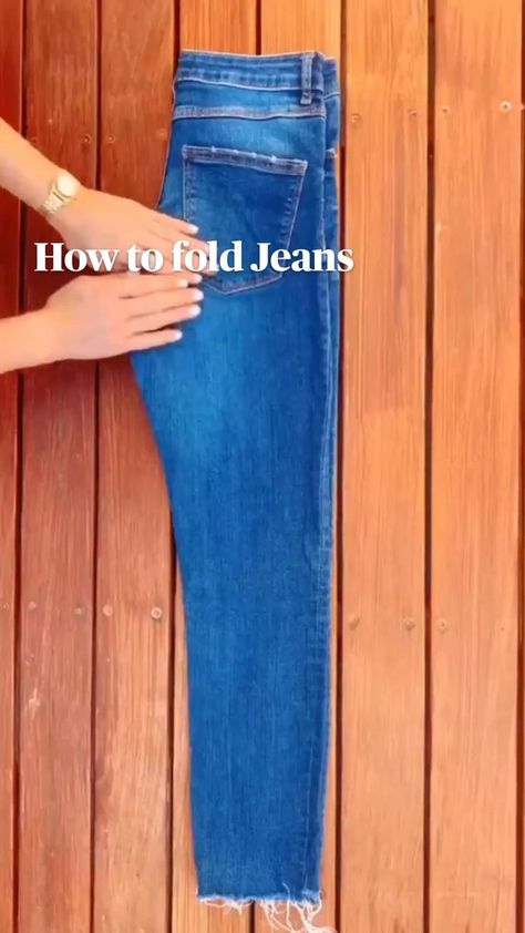 How to fold Jeans(wardrobe hacks) in 2022 | How to fold jeans, Refashion clothes, Folding jeans Jean Folding, How To Fold Jeans, Folding Hacks, Folding Jeans, Fold Clothes, Packing Hacks Clothes, Best Bar, Shirt Folding, How To Fold Towels