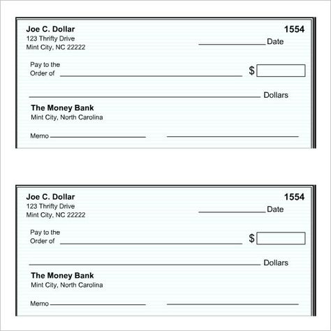 Customizable Blank Check Template (2) | PROFESSIONAL TEMPLATES Cheque Template, Blank Check Template, Blank Cheque, Cd Template, Check Template, Checkbook Register, Printable Checks, Tooth Fairy Certificate, Attractive Background