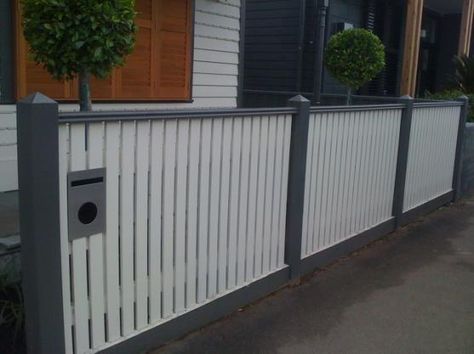 Fence Design Ideas - Get Inspired by photos of Fences from Australian Designers & Trade ProfessionalsFence Design Ideas - Get Inspired by photos of Fences from Australian Designers & Trade Professionals - Australia | hipages.com.au Pagar Modern, Fence Design Ideas, Living Fence, Front Fence, Timber Fencing, White Fence, Lattice Fence, Fence Styles, Front Yard Fence