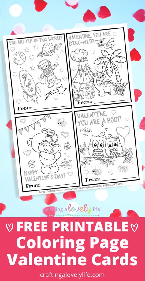 These printable Valentines Day cards to color are sure to be a big hit with your kids and their friends this year! They will love getting to color their Valentine's Day Cards! Valentine's Day Crafts for Kids | Valentine's Day | Crafts for Kids | Activities for Kids | Preschool Games | Kindergarten Games | Valentine's Day Cards | Valentine's Day Printable | Free Printable | Printable Valentine Cards Valentines Day Card Coloring Printables, Valentines Card Kindergarten, Coloring Valentine Cards, Valentine Card Printables Free For Kids, Valentine Card Coloring Free Printable, Coloring Valentines Day Cards For Kids, Printable Valentines Day Cards To Color, Free Printable Valentine Cards For Kids To Color, Valentine Printables Free Kids Coloring