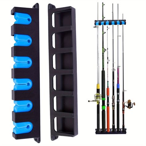 Faster shipping. Better service Garage Fishing, Diy Fishing Gear, Fishing Pole Rack, Fishing Pole Storage, Fishing Organization, Fishing Rod Accessories, Fishing Pole Holder, Fishing Rod Storage, Fishing Rod Rack