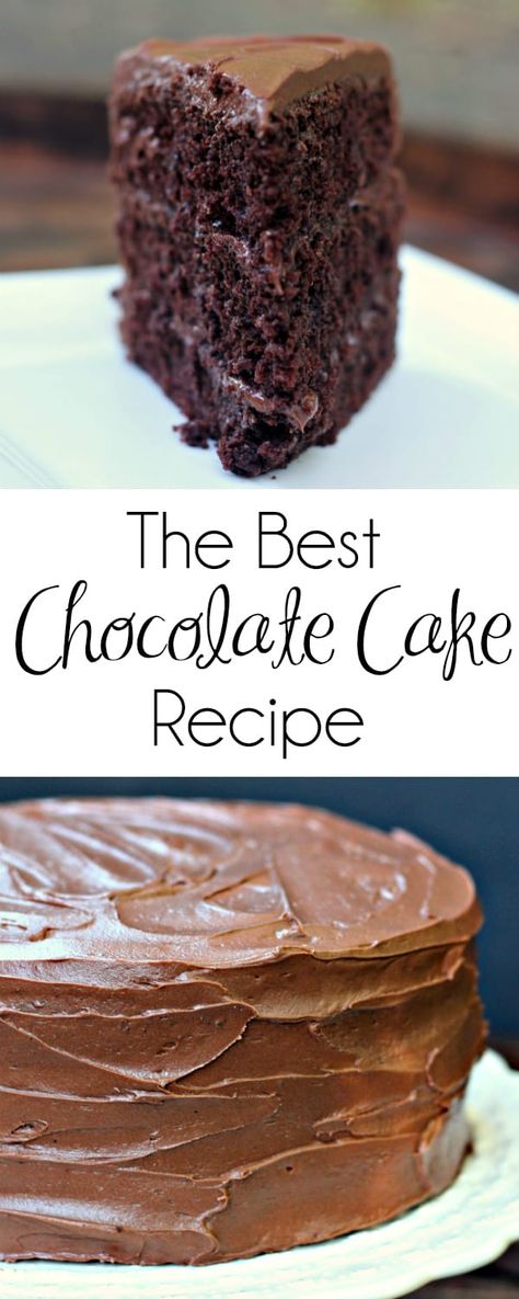 The Best Chocolate Cake Recipe Chocolate Cake Made With Sour Cream, Chocolate Cake With Sour Cream Recipe, Sour Cream Chocolate Cake Recipe, Chocolate Cake Sour Cream, Chocolate Cake With Sour Cream, Chocolate Sour Cream Frosting, Chocolate Sour Cream Cake, Three Layer Chocolate Cake, Matilda Chocolate Cake