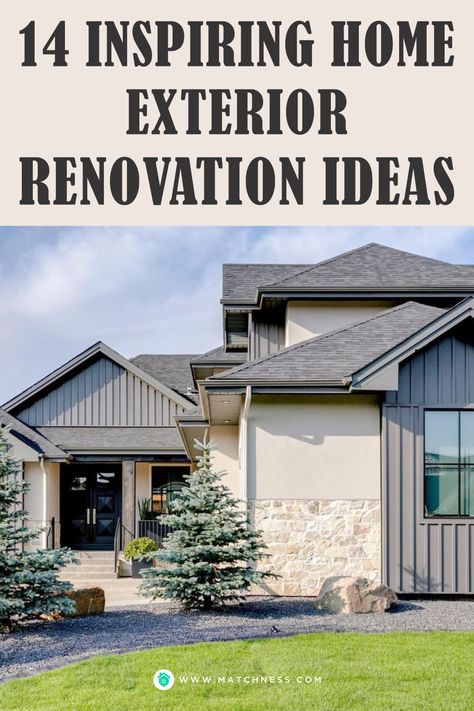 Home exterior renovation can bring a new look to your home. It is very useful if you have a plan to sell your home or just upgrade the exterior appearance of your home. However, before renovating your home’s exterior, there are a number of things you can consider. #exteriordesign #exteriorrenovation #homerenovation #homeexteriorrenovation 2 Story House Exterior Renovation, Exterior House Redesign, Updated Exterior Before And After, Exterior Makeover Before And After, Exterior Before And After, Before And After Exterior Home Makeover, Before And After House Exterior, Simple Modern Exterior House Design, Home Exterior Updates