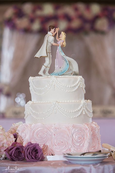 Arctic Club Hotel Seattle Ballroom Wedding Reception, Cake, Disney Fairytale Theme, Lenox Sleeping Beauty Cake Topper Sleeping Beauty Cake Topper, Sleeping Beauty Cake, Cakes Disney, Wedding Reception Cake, Sleeping Beauty Wedding, Ballroom Wedding Reception, Wedding Reception Themes, Fairytale Theme, Aurora Wedding