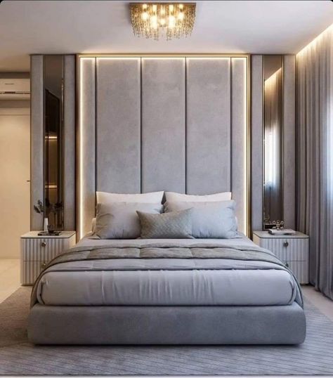 Trendy Bed, Bed Back Design, For Couples, Wardrobe Minimalist, Bedroom Interior Design Luxury, Modern Luxury Bedroom, Modern Bedroom Interior, Luxury Bedroom Master, Bedroom Decor Design