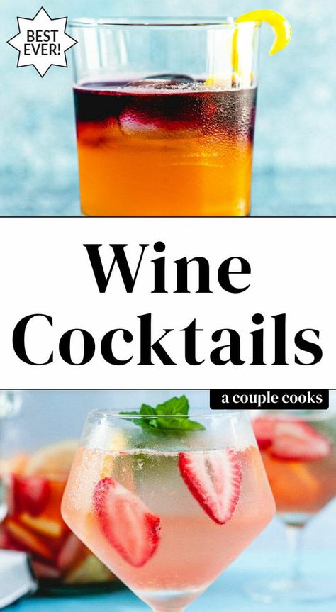 Delicious Mixed Drinks, Summer Wine Cocktails, White Wine Drink, Red Wine Spritzer, Sparkling Wine Drinks, Wine Spritzer Recipe, White Wine Cocktail, Wine Recipes Drink, Red Wine Drinks