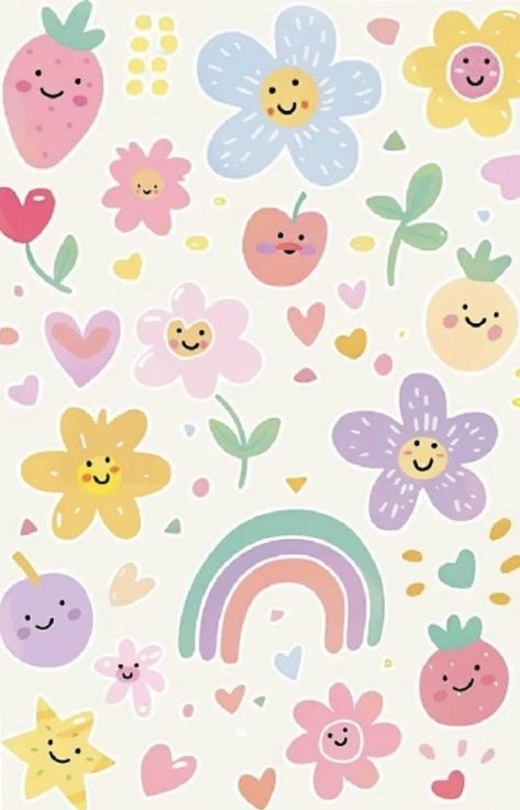 Kid Friendly Wallpaper, Toddler Wallpaper, Children Background, Fun Chalk Art, Rainbow Illustration, Stella Kids, Envelope Wedding, Smile Wallpaper, Kids Doodles