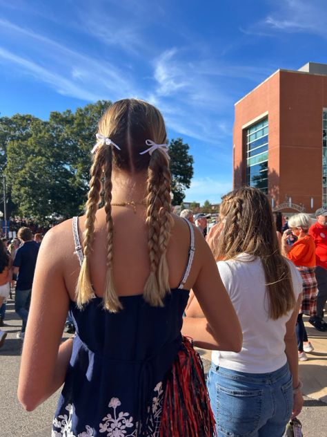 Hairstyles Two Pigtails, Pigtails With Two Braids, Slick Back Braided Pigtails, Pigtail Plaits Hairstyles, Braid Two Ponytails, Ponytail With 3 Braids, Hairstyles Pigtails Braided, Multi Braid Pigtails, Athletic Pigtail Hairstyles