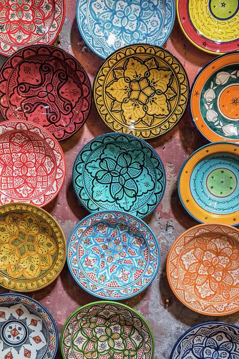 Art Art Print featuring the photograph Traditional Ceramic Moroccan by Guyberresfordphotography Moroccan Plates, Moroccan Pottery, Art Marocain, Turkish Pottery, Moroccan Art, Turkish Ceramics, Keramik Design, Ceramic Shop, Traditional Ceramics