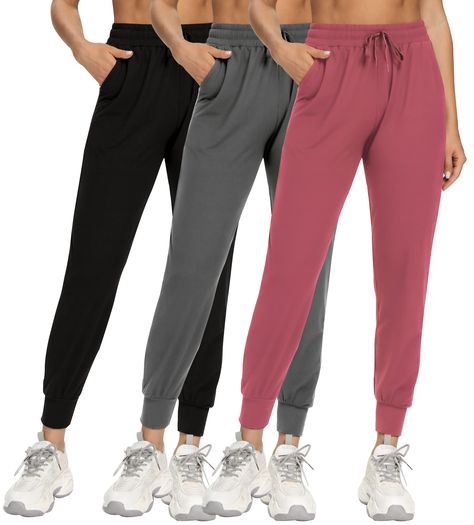 PRICES MAY VARY. 92% Polyester, 8% Spandex Imported ✅【Breathable & Comfortable】: 92% Polyester, 8% Spandex. Soft, Comfortable, Elastic, Breathable fabric.Loose fit sweatpants. It is comfortable to wear all the year round. ✅【Elastic and Adjustable Waistband】:Easily adjust waist circumference. The comfortable elastic band and adjustable drawstring will keep it on your waist without rolling off during training. This pants can show the curve of your long legs very well. ✅【Two Side Pocket】:The perfec Cozy Oversized Sweaters, Fleece Sweatpants, Workout Yoga, Cycling Workout, Running Workout, Womens Sweatpants, Sport Gym, Adjustable Waistband, Joggers Womens