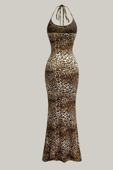 Outcast Clothing Dress, Bodycon Design, Glamour Outfit, Tight Dress Outfit, Halter Neck Dress, Slim Fit Dress, Leopard Dress, Slim Fit Dresses, Leopard Print Dress