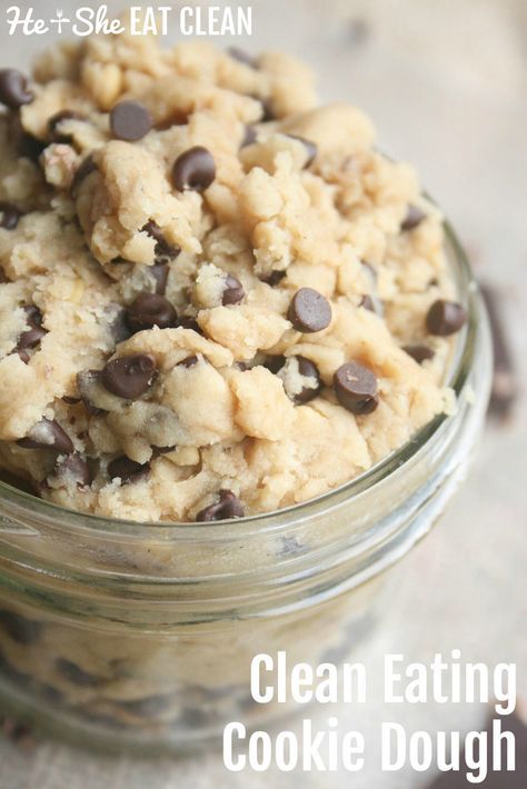 This is one of the most popular clean eating recipes! Go to the kitchen and make it ASAP! Clean Eating Cookie Dough | He and She Eat Clean Eating Cookie, Clean Eating Cookies, Keto Cookie Dough, Weight Watcher Desserts, Cookie Dough To Eat, Clean Baking Pans, Desserts Keto, Clean Eating Desserts, Dessert Aux Fruits