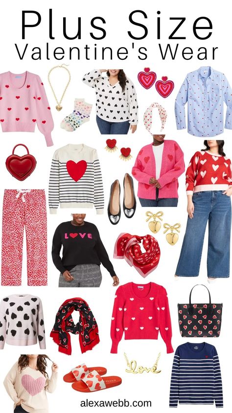 Plus Size Valentine's Wear - Alexa Webb Plus Size Valentines Day Outfit, Thrifting Style, Valentines Clothing, Valentines Outfits For Women, Valentine Outfits For Women, Valentine Outfits, Valentine's Outfit, Alexa Webb, Youtube Ideas