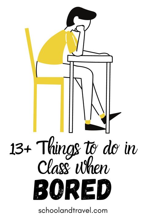 Getting bored in class is one experience students have at some point. We all do. There’s always that class or lecture that never ends, and you can’t seem to stay awake or focused. Sometimes you feel you’ll go insane. Well, here’s a list of things you can do when bored in class. Things To Do In Boring Classes, What To Do When You Are Bored At School, Things To Do In Class When Bored Student, What To Do In Class When Bored, Things To Do At School When Bored, What To Do When Bored At School, What To Do When Bored In Class Ideas, Things To Do In Class When Bored, Things To Do When Bored At School