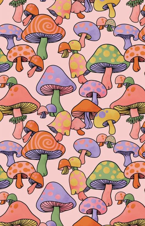 60s Wallpaper, 60s Aesthetic, Mushroom Magic, Mushroom Wallpaper, Artsy Background, New Retro Wave, Witchy Wallpaper, Trippy Wallpaper, Happy Hippie