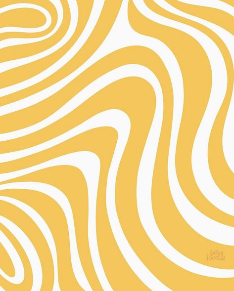 Yellow Waves Wallpaper, Yellow Groovy Wallpaper, Yellow Wavy Background, Retro Swirl Pattern, Yellow Swirl Wallpaper, Swirly Background, Elegant Pattern Design, Wavy Lines Pattern, Wavy Background