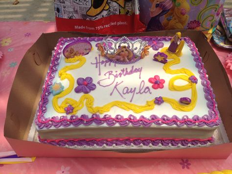 Tangled birthday cake Rapunzel Sheet Cake, Minecraft Tangled, Tangled Birthday Cake, Cake Rectangle, Square Birthday Cake, Lucy Birthday, Rapunzel Birthday Cake, Toddler Birthday Cakes, Rapunzel Cake