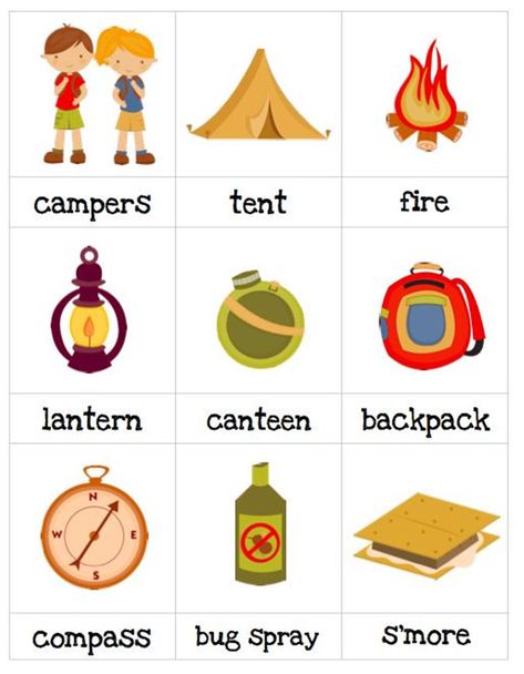 Learn English vocabulary through pictures for Camping Tool Set ... Preschool Camping, Camping Preschool, Camping Theme Preschool, Emotional Activities, Camping Gear Checklist, Camper Awnings, Montessori Learning, Camping Needs, Vocabulary List