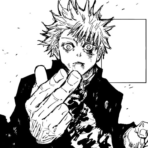 Jujutsu kaisen / Gojo satoru / Manga icon / Jujutsu kaisen manga Anime Character, Black And White, Anime, White, Black