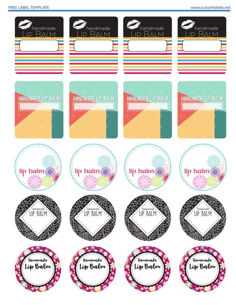 Free lip balm label printables. Editable template available on the website. Personalize, print and apply on your homemade lip balms. Lip Balm Labels Printable Free, Lip Balm Labels Template Free, Lip Balm Packaging Ideas, Lip Balm Tube Labels, Lip Balm Labels Template, Lip Balm Label, Chapstick Labels, Labels Printables Free Templates, Lip Balm Packaging