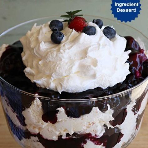 Blueberry Angel Trifle – Can't Stay Out of the Kitchen Blueberry Sponge Cake, Blueberry Trifle Recipe, Lemon Blueberry Trifle, Blueberry Trifle, Cake Trifle, 5 Ingredient Desserts, Blueberry Pie Filling, Trifle Dish, Blueberry Desserts