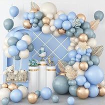 Blue Balloon Arch, Blue Baby Shower Decorations, Champagne Balloons, Balloon Wreath, Balloons Arch, Boy Birthday Decorations, Balloon Garland Diy, Gender Reveal Balloons, Blue Balloon