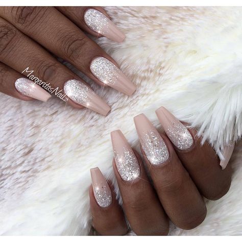 nail art design inspiration ideas DIY | #stiletto | ombre | pink | glitter | gel polish | acrylic | tutorial | easy Sparkle Gel Nails, Matt Nails, Stars Nails, Wedding Acrylic Nails, Ombre Nails Glitter, Light Nails, Nail Art Ombre, Nagel Inspo, Acrylic Nail Art