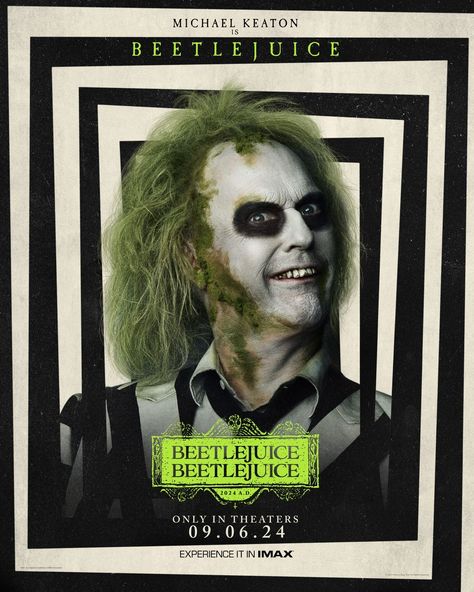 Beetlejuice Beetlejuice Movie Poster Beetlejuice Michael Keaton, Michael Keaton Beetlejuice, Beetlejuice Characters, Beetlejuice Movie, Danny Elfman, Justin Theroux, Beetlejuice Beetlejuice, Tim Burton Movie, Film Posters Vintage