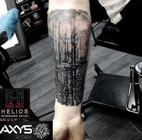 swamp tattoo, water tattoo, trees tattoo Swamp Tattoo Ideas, Swamp Tattoo, Tattoo Trees, Swamp Scene, Florida Swamp, Trees Tattoo, River Tattoo, Scene Tattoo, Hunting Tattoos