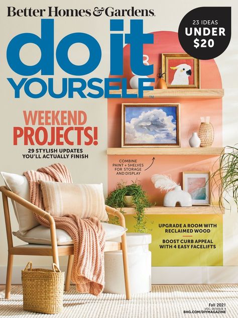 Do-It-Yourself Magazine Fall 2021 Do It Yourself Magazine, American Patchwork And Quilting, Pillow Projects, Wood Magazine, Free Magazines, Simple Room, Room Renovation, Home Magazine, Display Storage