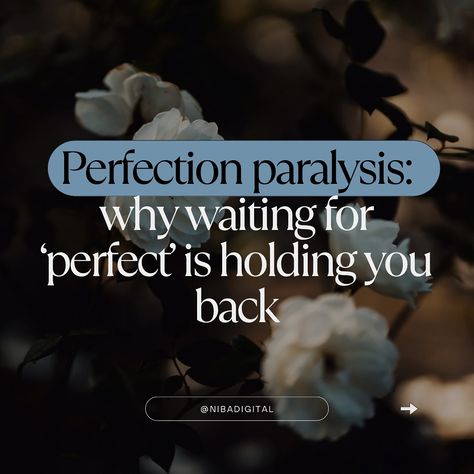 Are you stuck in perfection paralysis? 🙋‍♀️ We’ve all been there—endlessly tweaking fonts, colours, and layouts, waiting for everything to be just right before hitting publish, before hitting send on the report or before submitting our application. But here’s the truth: perfection doesn’t exist. ✨ In fact, �‘Done is better than perfect.’ When you get it done, you gain momentum, feedback, and the chance to improve as you go. Ready to hand over some of that stress? My website templates take... Perfection Paralysis, Get It Done, You Get It, Hold You, Website Templates, Getting Things Done, Website Template, The Truth, My Website