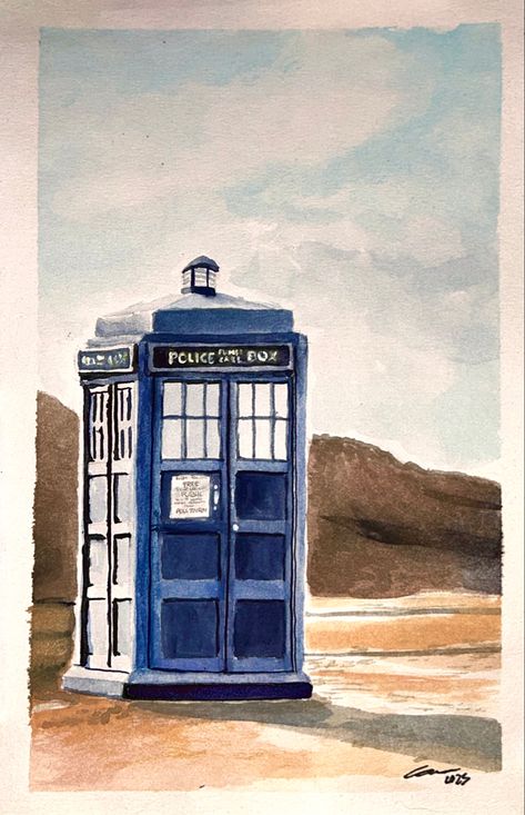 Doctor Who Watercolor, Tardis Drawing, Doctor Who Painting, Dr Who Art, Tardis Painting, Dr Who Wallpaper, Doctor Who Drawings, Aquarell Painting, The 10th Doctor