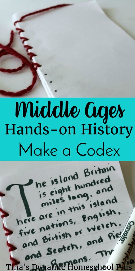 As we started studying the Middle Ages, we learned a lot about the beginning of the publishing industry, to which what we owe our modern-day books. Click here to learn how to make this fun codex! via @tinashomeschool Middle Ages Activities For Kids, Middle Ages Crafts, Medieval Activities For Kids, Medieval Classroom, Middle Ages Activities, Middle Ages History, Publishing Industry, Medieval Crafts, Medieval Party