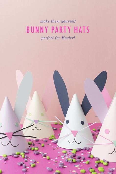 Make your own bunny party hats Easter Hat Parade, Easter Birthday Party, Spring Birthday Party, Diy Bunny, Bunny Birthday Party, Paper Hats, Bunny Party, Easter Hats, Spring Birthday