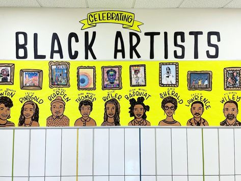 Tar Beach, Art Bulletin Board, Amy Sherald, Art Bulletin Boards, Elementary Art Rooms, Faith Ringgold, Art Classroom Decor, Self Portraits, Elementary Art Projects