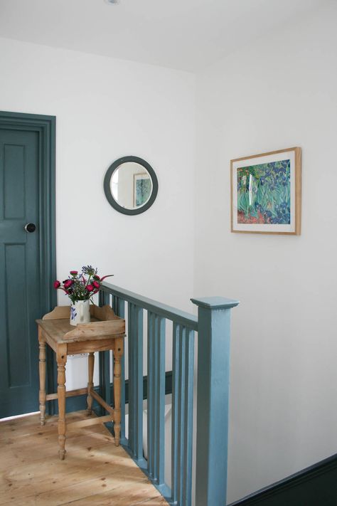 floors Paid Collaboration, Inchyra Blue, Hallway Colours, Choosing Paint Colours, Light Blue Walls, Colour Hallway, 1930s House, Local Heroes, Entrance Modern