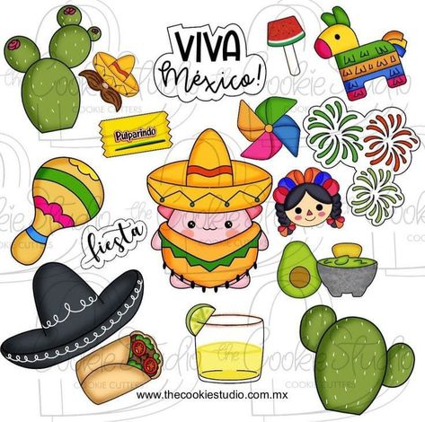 Mexican Clipart, Mexican Art Painting, School Book Covers, Cutie Quote, Culture Day, Mexican Heritage, Hello Kitty Drawing, Bullet Journal School, Mexican Party