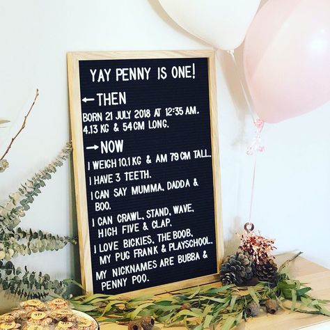 One Year Old Letter Board Ideas, First Birthday Letter Board Ideas, Liam Ferrari, Onederful Birthday, Construction Theme Birthday Party, First Birthday Sign, 1st Birthday Party For Girls, Boys 1st Birthday Party Ideas, Birthday Display