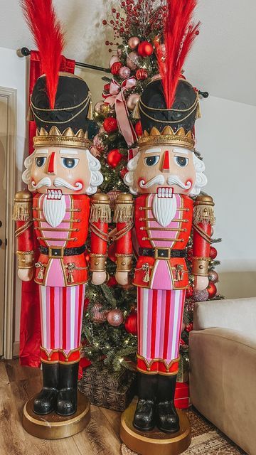 Bright Colored Nutcracker, Repaint Nutcracker, Diy Walmart Nutcracker, Large Nutcracker Front Porch, Mackenzie Childs Nutcracker, Large Nutcracker Diy, Walmart Nutcracker Painted, Walmart Nutcracker Diy, Nutcracker Diy How To Make