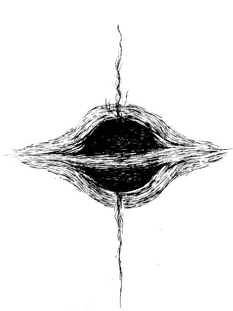 Black Hole Drawing Easy, How To Draw A Black Hole, Wormhole Drawing, Spine Art Drawing, Worm Hole Tattoo, Abstract Space Tattoo, Black Hole Tattoo Geometric, Black Hole Sketch, The Void Tattoo